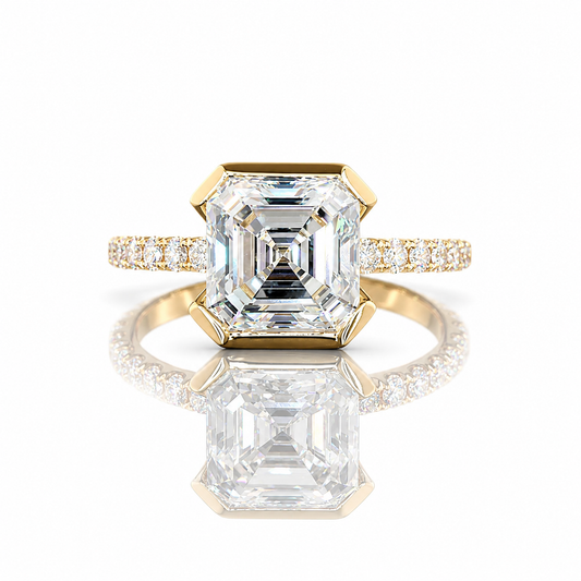 3ct Asscher Diamond Hidden Halo Engagement Ring