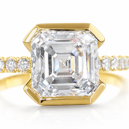 3ct Asscher Diamond Hidden Halo Engagement Ring