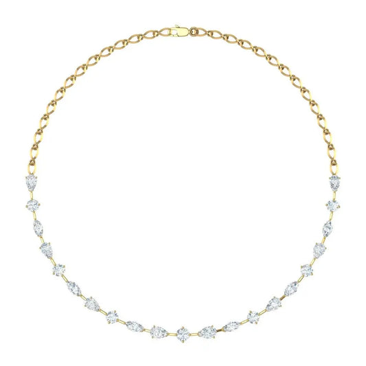 Solitaire Round & Fancy Shape Diamond Necklace