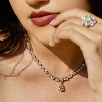 Bridal Pear-Shaped Diamond Necklace