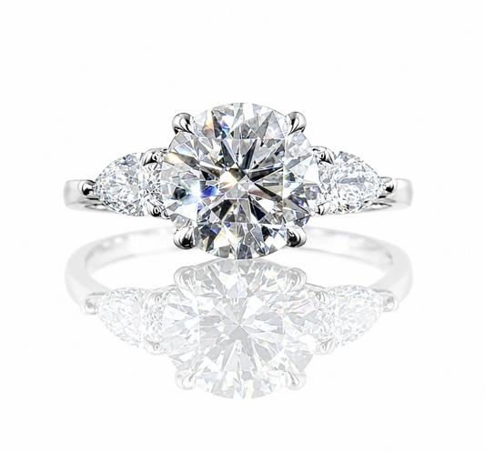 2ct Prong Round Three Stone Engagement Ring