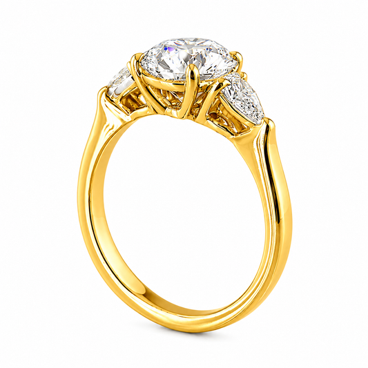 5.04 Carat Prong Round Three Stone Engagement Ring