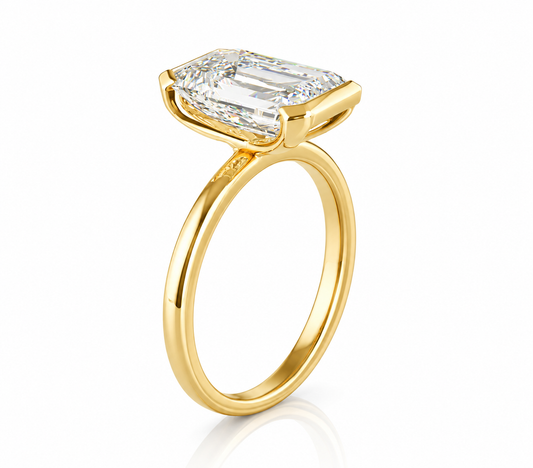 3.06 Carat Emerald Solitaire Engagement Ring