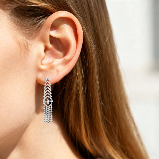 Lab Grown Diamond Long Earrings For Women