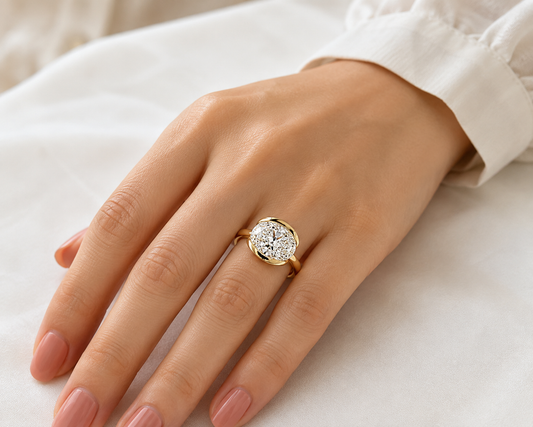 3.06 Carat Half Bezel Oval Solitaire Engagement Ring